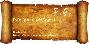 Pápa Gyöngyi névjegykártya