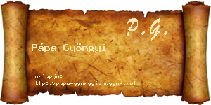 Pápa Gyöngyi névjegykártya