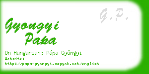 gyongyi papa business card