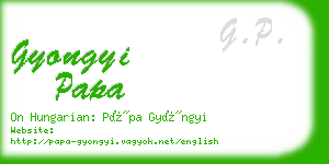 gyongyi papa business card